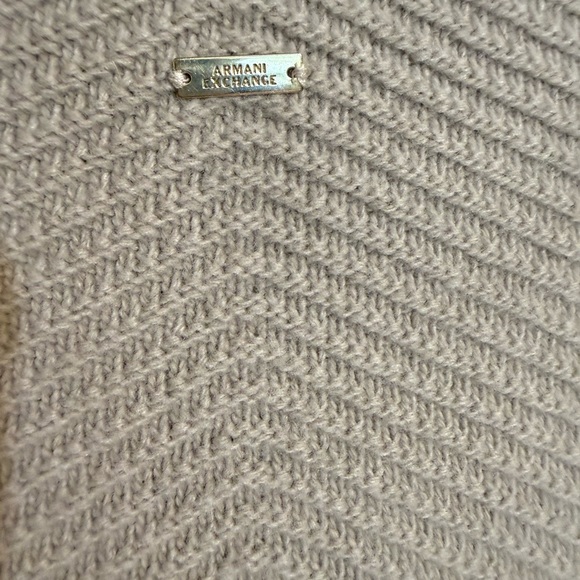 Armani Exchange AX Wool Blend Mock Neck Poncho Sweater Women’s M Beige Knit - Picture 4 of 4